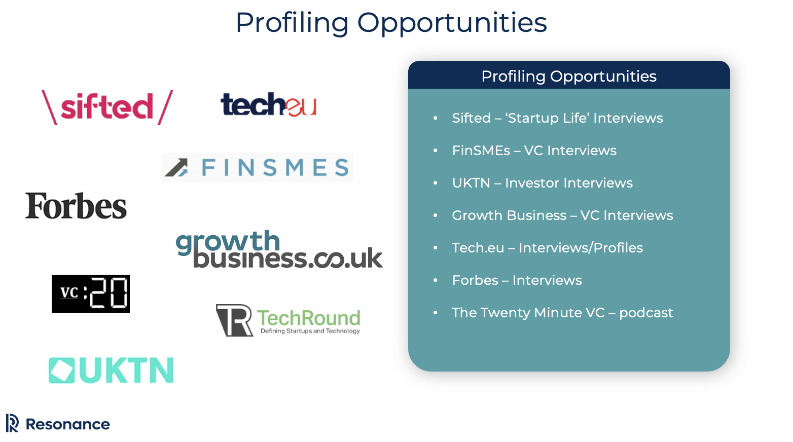 Profiling opportunities