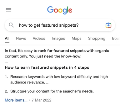 What is a featured snippet?